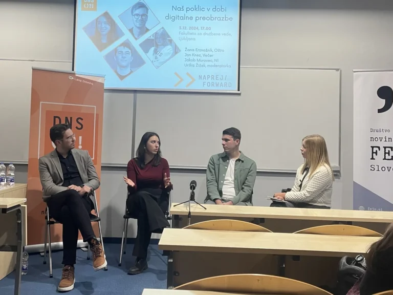 Novinarka Oštra Žana Erznožnik novinarjem predstavila preverjanje dejstev